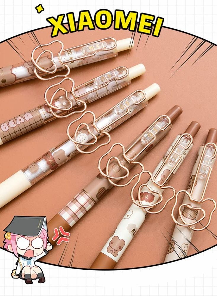 SYOSI Ballpoint Pen, Retractable Gel Rollerball Pens Cute Bear Pen Ins Student Signature Pen, Kawaii Office Pen Cute Stationery (caramel Pudding Bear) - Image 3