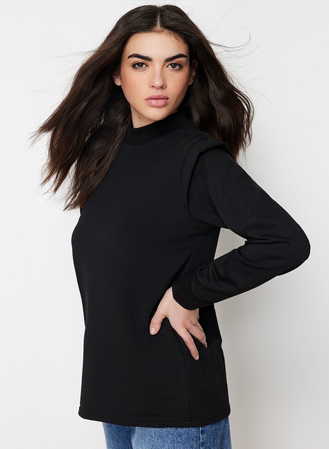 trendyol Black Shoulder Detailed Regular Fit Knitted Tunic TCTSS24UK00027 - Image 2