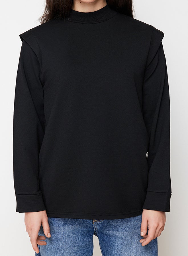 trendyol Black Shoulder Detailed Regular Fit Knitted Tunic TCTSS24UK00027 - Image 3