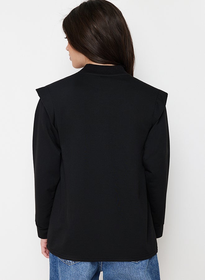 trendyol Black Shoulder Detailed Regular Fit Knitted Tunic TCTSS24UK00027 - Image 5