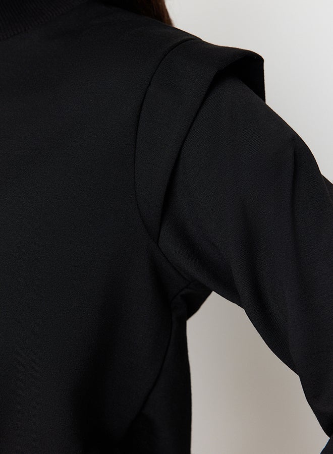 trendyol Black Shoulder Detailed Regular Fit Knitted Tunic TCTSS24UK00027 - Image 4