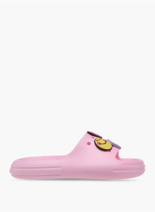 SMILEY Girls World Applique Slip-On Slides  - Image 2