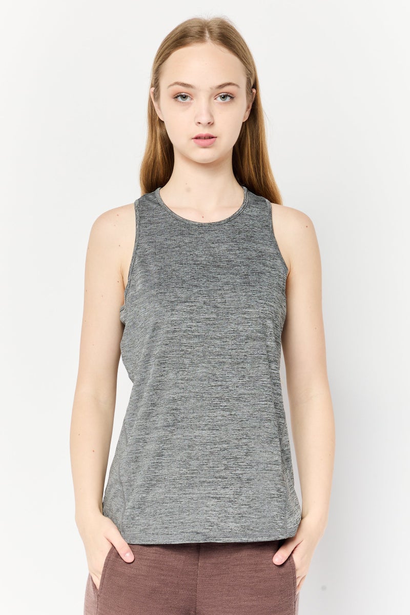 SKECHERS Women Sportswear Fit Sleeveless Training Top, Heather Grey - Image 1