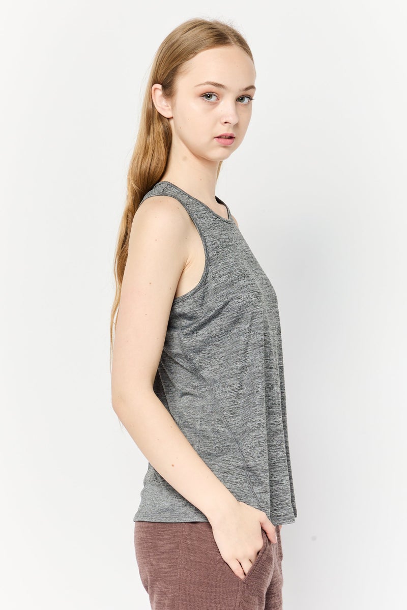 SKECHERS Women Sportswear Fit Sleeveless Training Top, Heather Grey - Image 3