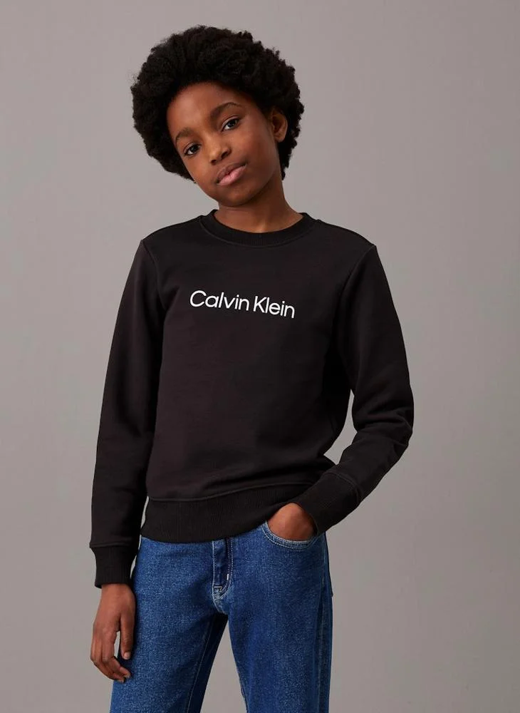 Calvin Klein Jeans Kids Logo Crew Neck Sweatshirt