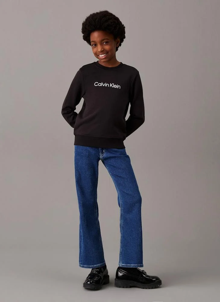 Calvin Klein Jeans Kids Logo Crew Neck Sweatshirt