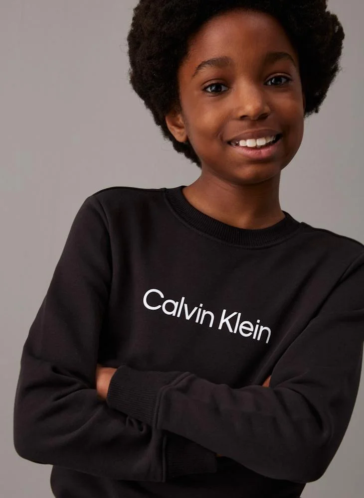 Calvin Klein Jeans Kids Logo Crew Neck Sweatshirt