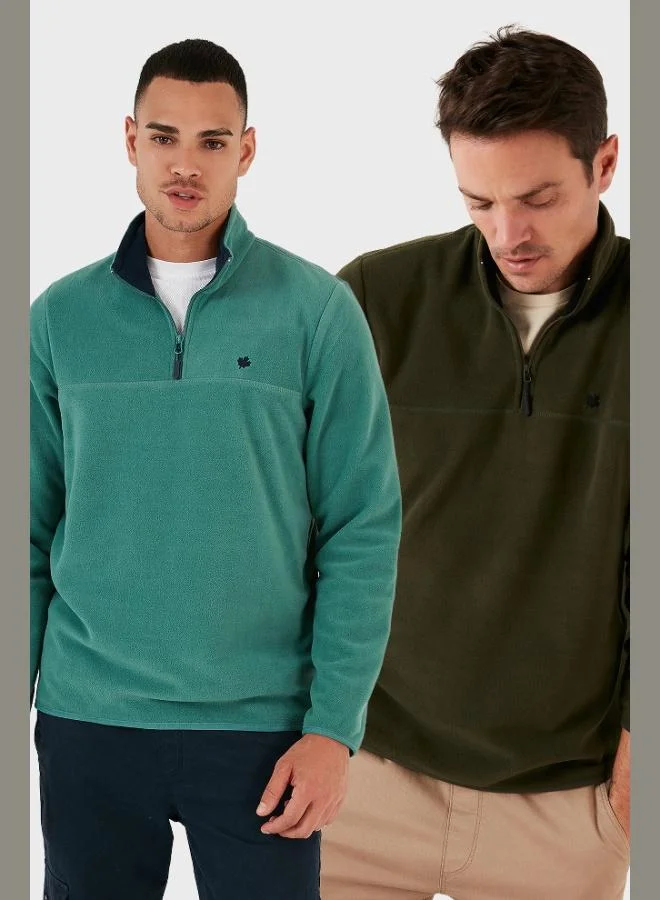 Buratti Slim Fit Anti-Pilling Non-Pilling Bato Collar Raised 2-Pack Polar Men's POLAR 5906001S2