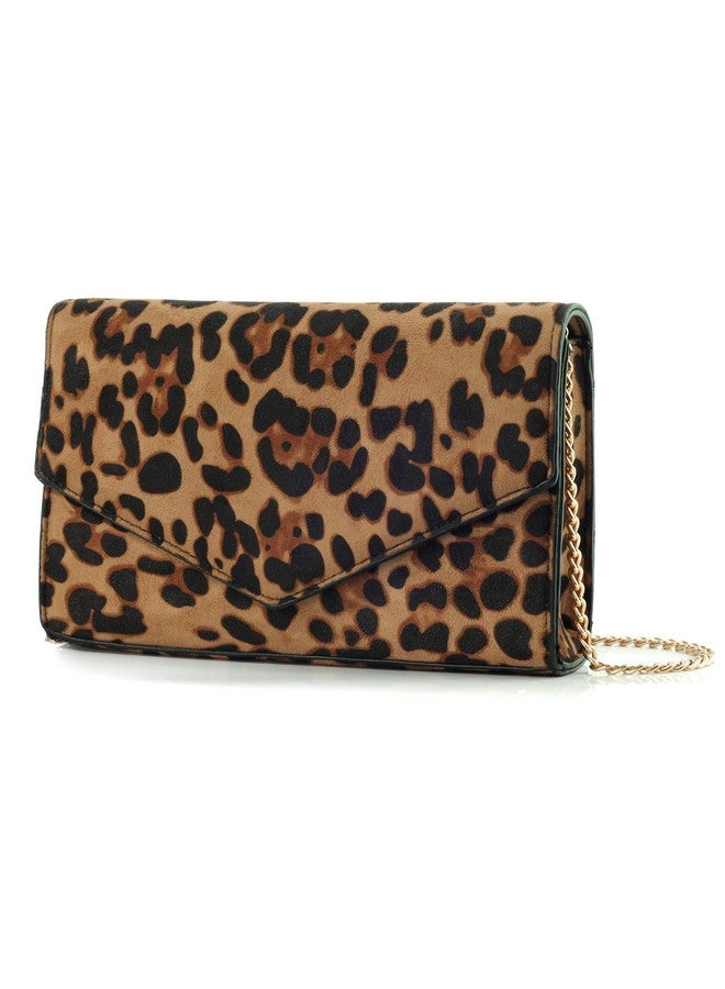 Hoxis Leopard Print Envelope Evening Clutch Women Chain Shoulder Bag (Brown Leopard Print)  - Image 1