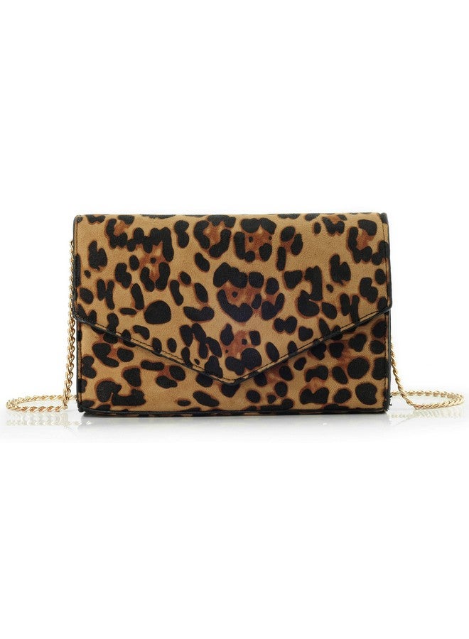 Hoxis Leopard Print Envelope Evening Clutch Women Chain Shoulder Bag (Brown Leopard Print)  - Image 2