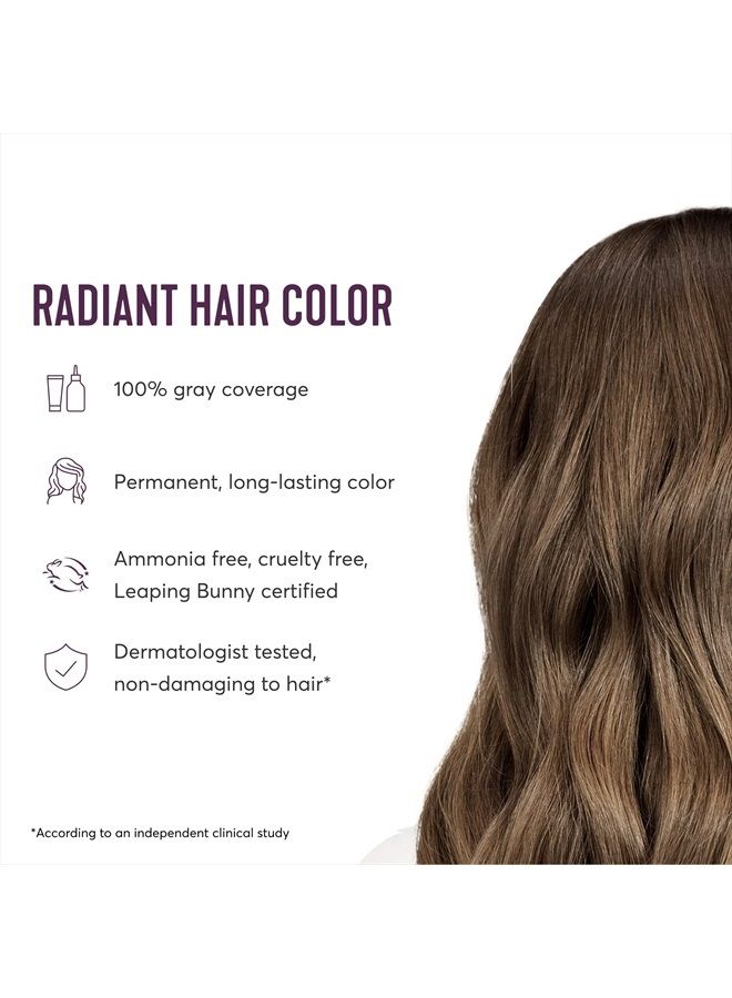 Madison Reed مجموعة تلوين الشعر المتألقة، صبغة شعر دائمة، تغطية 100% للشعر الرمادي، خالية من الأمونيا، فينيتو بني فاتح 7NVA بني دخاني فاتح، عبوة من قطعة واحدة - Image 4