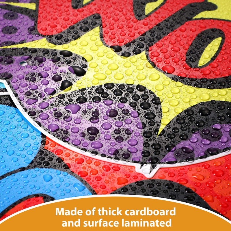 Poen زينة حفلات بموضوع الأبطال - لافتة كبيرة للأبطال - قصاصات ممتعة - لوازم حفلات عيد الميلاد وحفلات استقبال الأطفال - لافتة للباب - لافتة جدارية - 10 قطع - Image 5