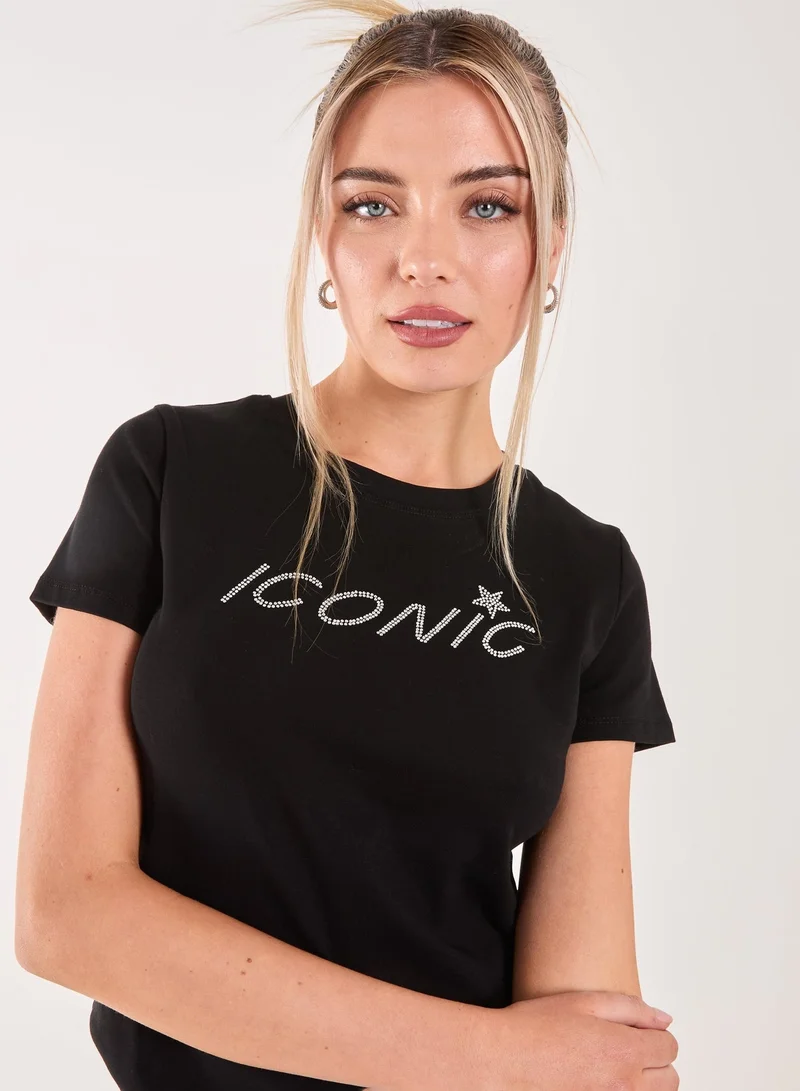 Pink Vanilla Diamante 'Iconic' Tee