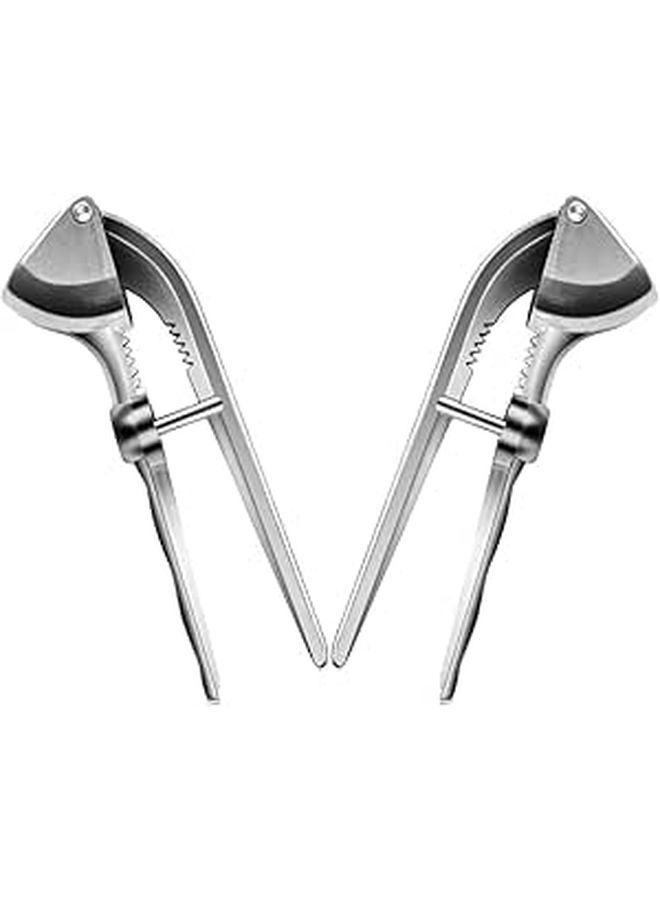 2Pcs Aluminum Alloy Manual Garlic Press Handheld Metal Mincer Tool For Cooking - Image 1