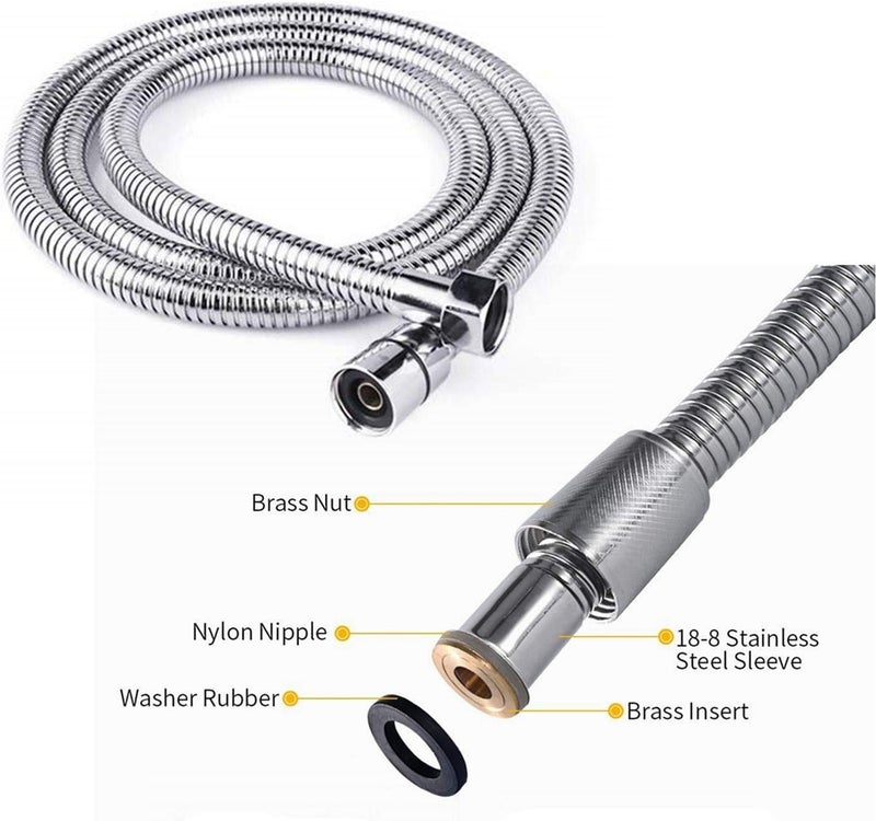 SHOWAY 1.5m Shower Hose Stainless Steel Flexible Handheld Showerhead Replacement Hose - Image 3