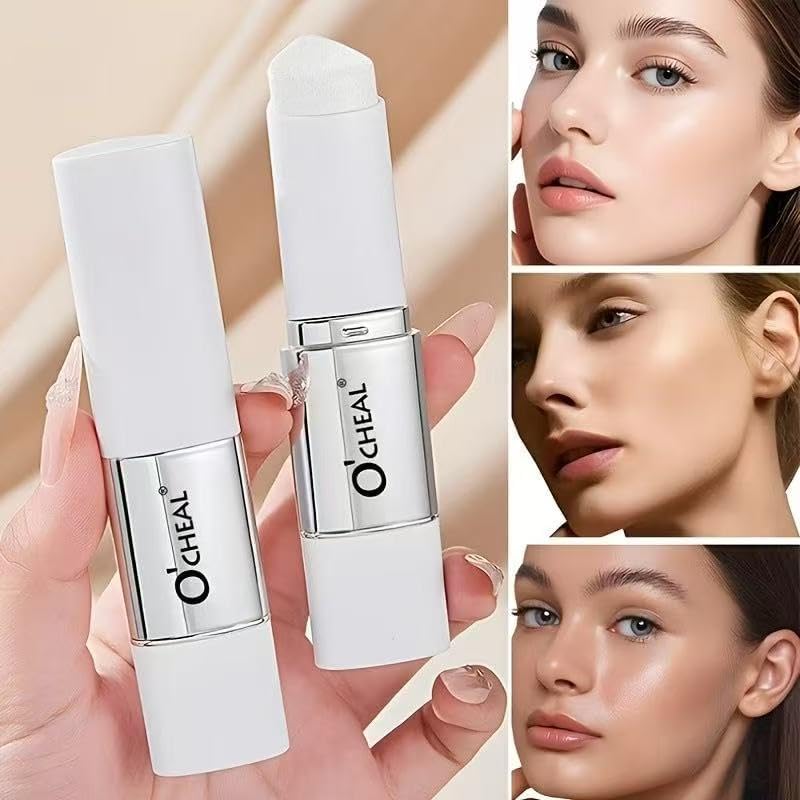 OCHEAL 2-In-1 Color-Changing Foundation Stick with Temperature-Sensitive Color Adjustment, With 100 Pieces Rose Oil Absorbing Paper，Concealing Blemishes and Providing a Base for Makeup, Includes a Makeup Brush (02 NATURAL) - Image 3