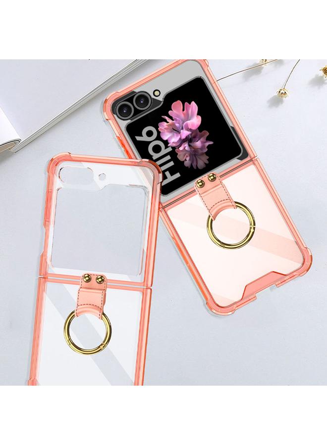 إيروريكس جراب هاتف Samsung Galaxy Z Flip6 / Flip7 Fe بحلقة هوائية مع تغطية كاملة وفيلم مقوى (برتقالي) - Image 2