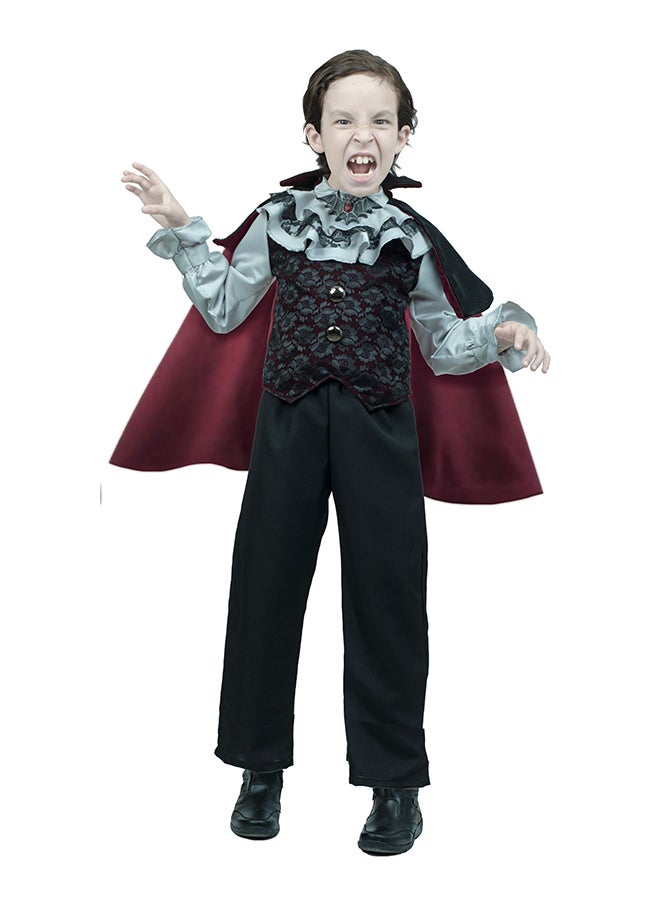 Ghoulish Kids Victorian Vampire Costume  Includes: Latex necklace, Pants, Shirt with attached front vest Size:10-12 years. 