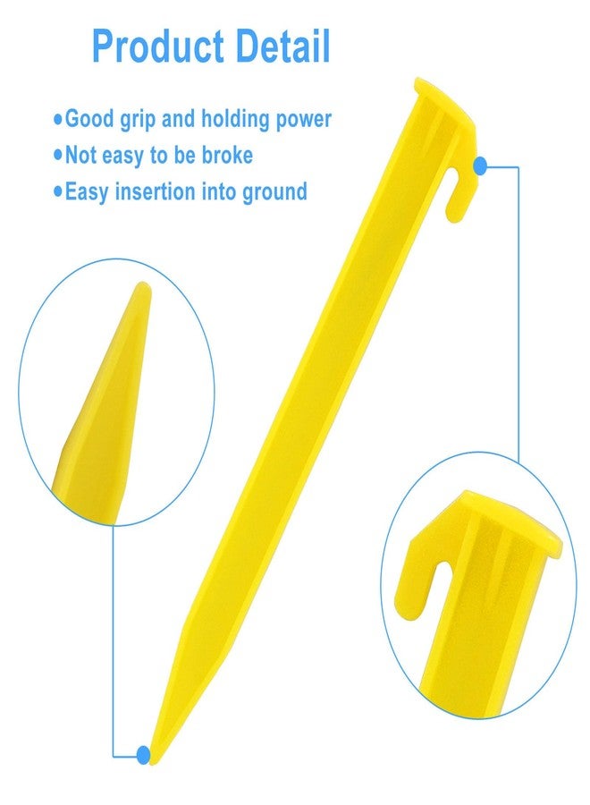 Moicstiy12 Pack Plastic Tent Stakes, 5.7 Inch Yellow Durable Garden Landscape Stakes Tent Spikes for Camping, Gardening, Outdoor Beach - Image 3