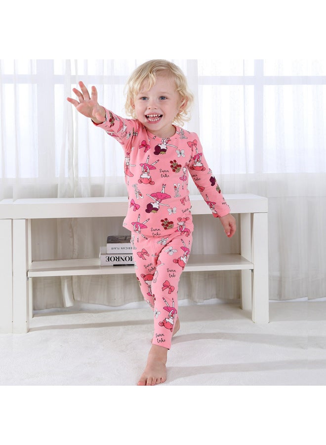 Children's Underwear Set Lycra Pure Cotton Autumn Clothes And Pants Big Children's Boys And Girls Baby Children's Home Clothes Pajamas Set