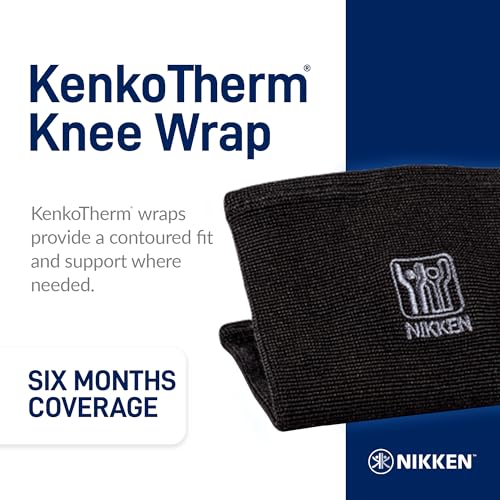 Nikken KenkoTherm Knee Wrap Extra Large 1844 Support with Ceramic Reflective Fiber for Running Weightlifting and Basketball Men and Women - Image 5