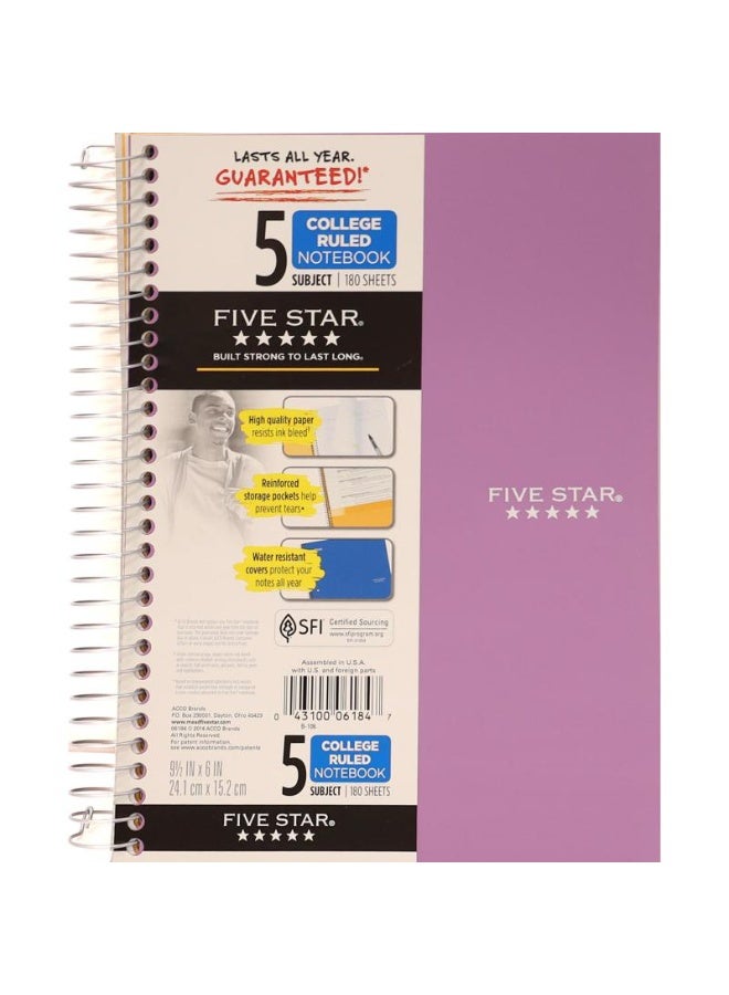 Five Star Notebook 9.5 X 6 in 360 Pages (180 Sheets)
