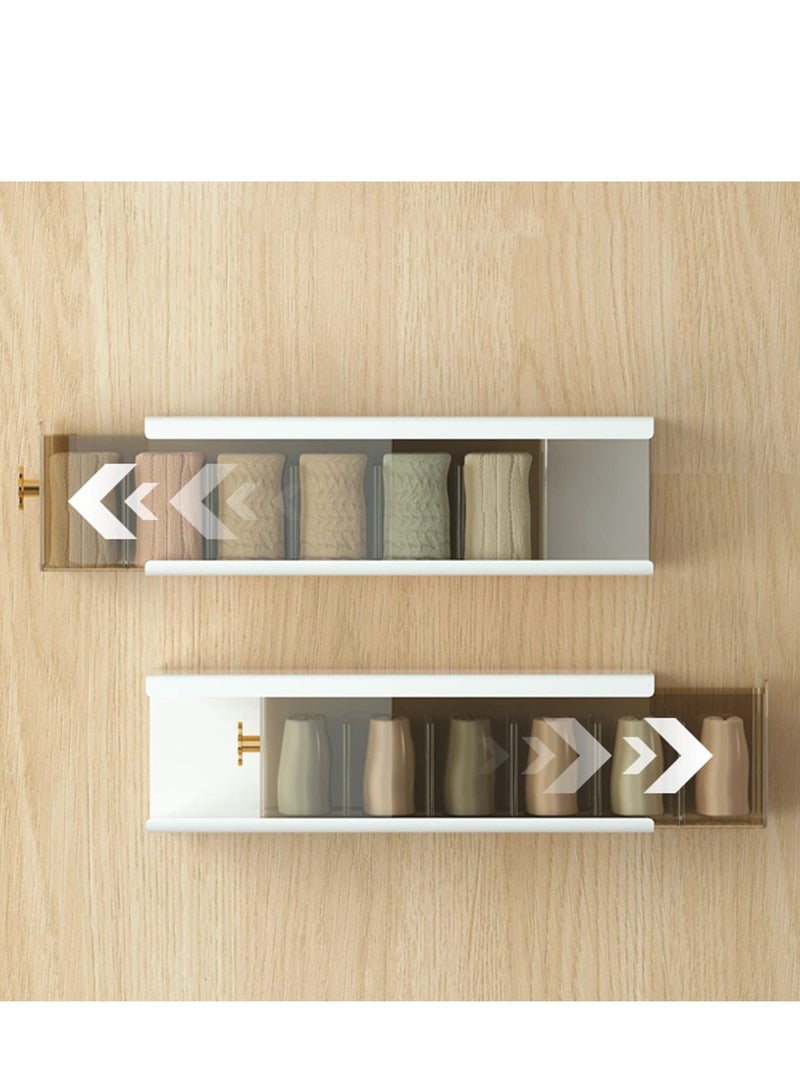SYOSI Drawer Underwear Organizer Divider, 14.5*4.4*3.5inch Wall Mount 6 Cell Drawer Storage Boxes and Acrylic Organizers for Lingerie, Socks, Ties, Data Cable, Spices Organization and Storage (White) - Image 1