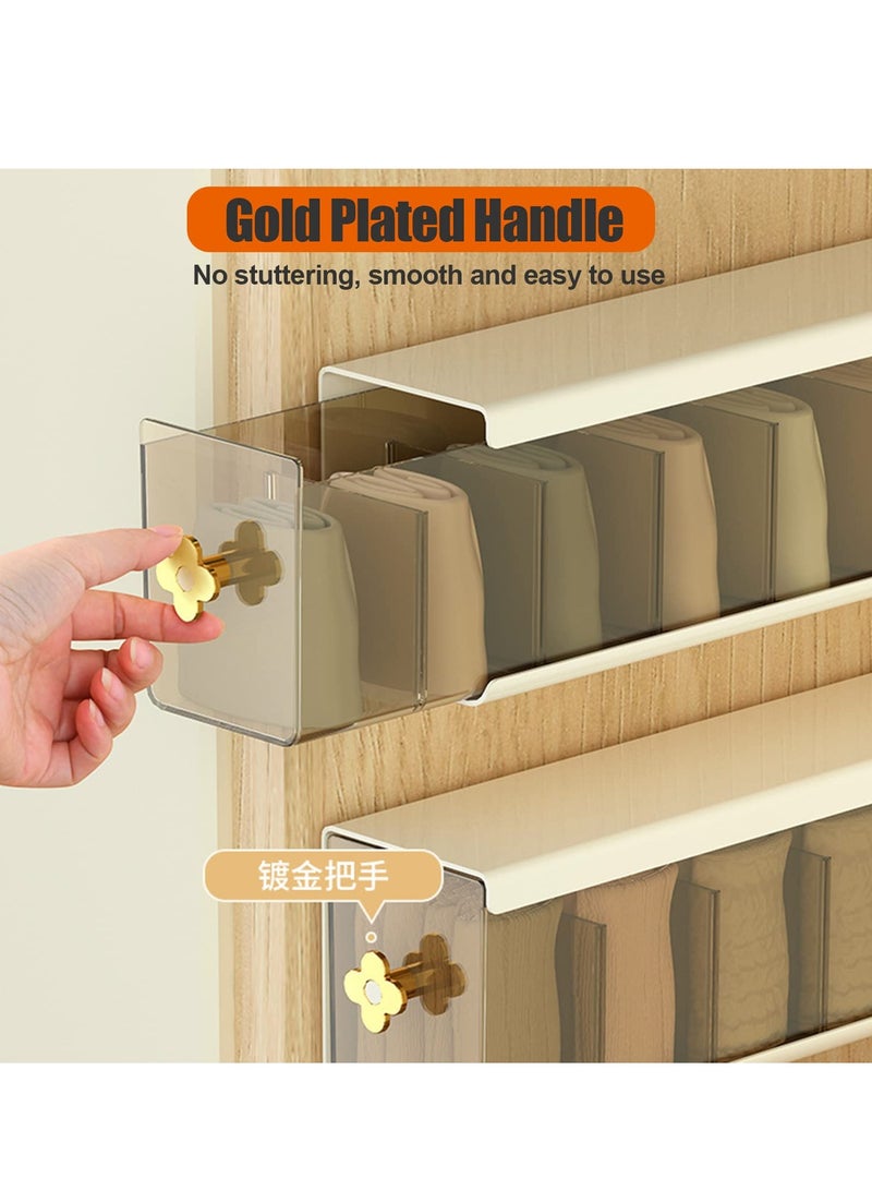 SYOSI Drawer Underwear Organizer Divider, 14.5*4.4*3.5inch Wall Mount 6 Cell Drawer Storage Boxes and Acrylic Organizers for Lingerie, Socks, Ties, Data Cable, Spices Organization and Storage (White) - Image 3