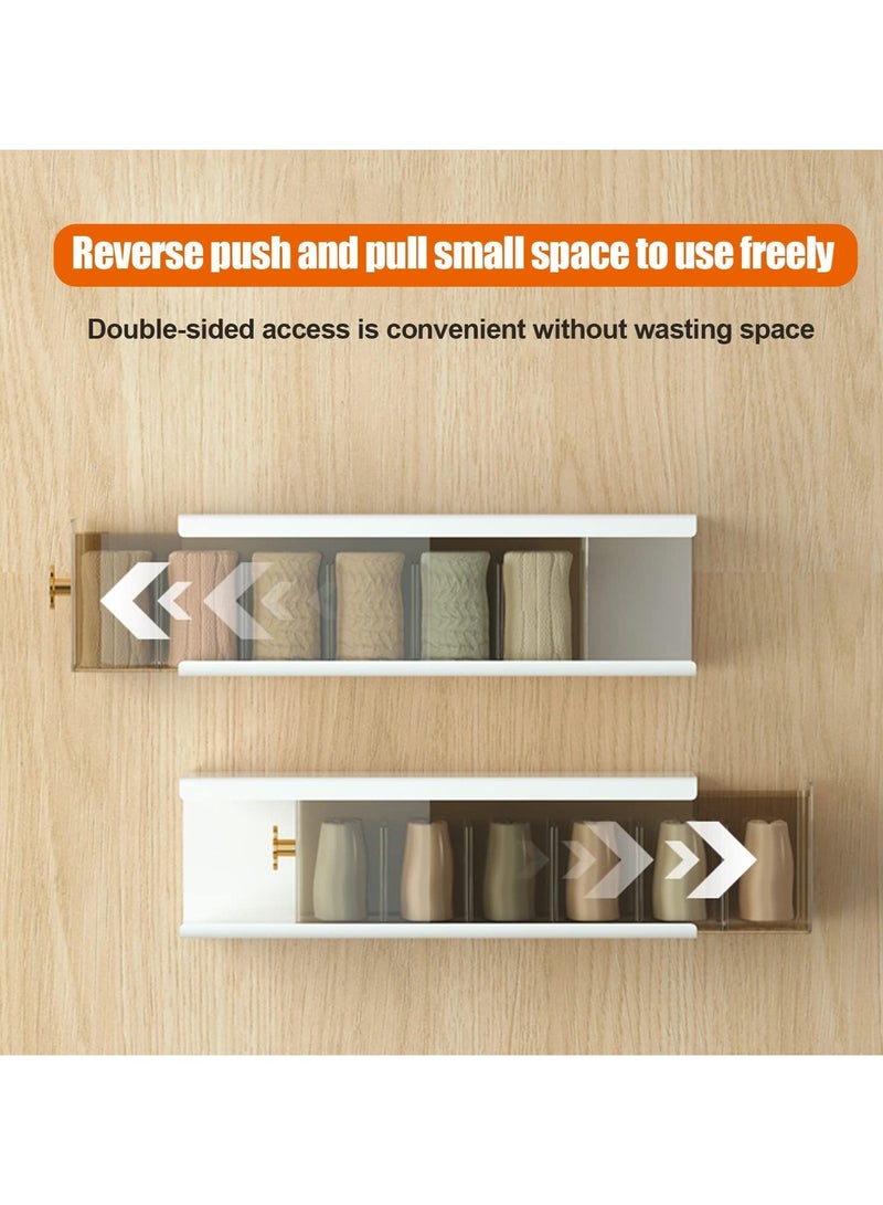 SYOSI Drawer Underwear Organizer Divider, 14.5*4.4*3.5inch Wall Mount 6 Cell Drawer Storage Boxes and Acrylic Organizers for Lingerie, Socks, Ties, Data Cable, Spices Organization and Storage (White) - Image 5