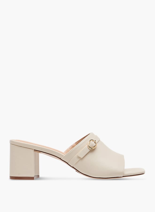 Celeste Women's Buckle Accent Slip-On Sandals with Block Heels - Image 1