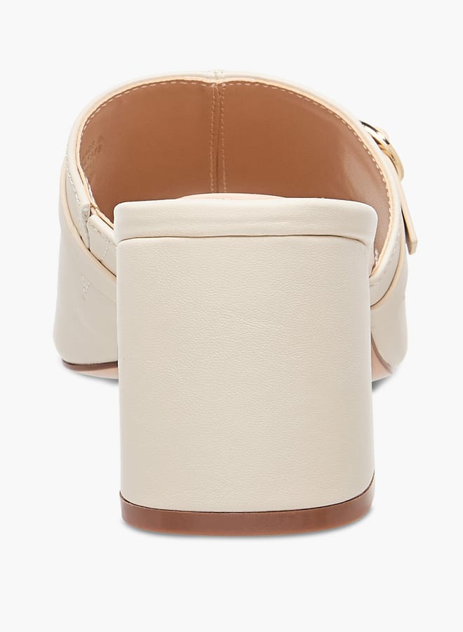 Celeste Women's Buckle Accent Slip-On Sandals with Block Heels - Image 5