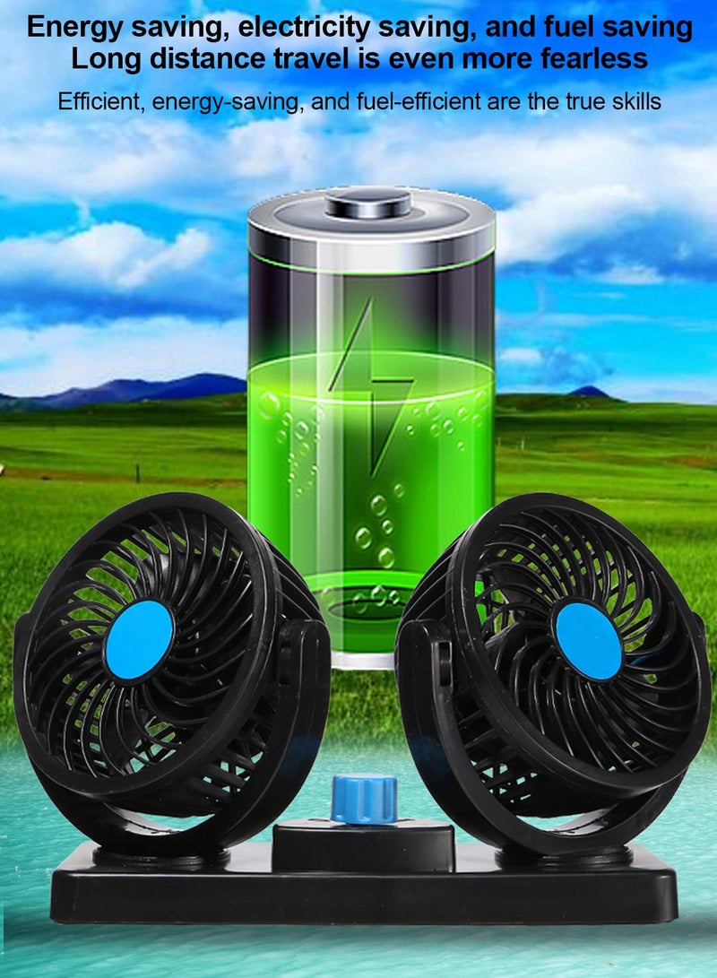 Sharpdo Portable Electric Car Fans 360 Degree Rotatable 2 Speed Five Blade 12V Cooling Air Fan for SUV, RV, Vehicles - Image 3