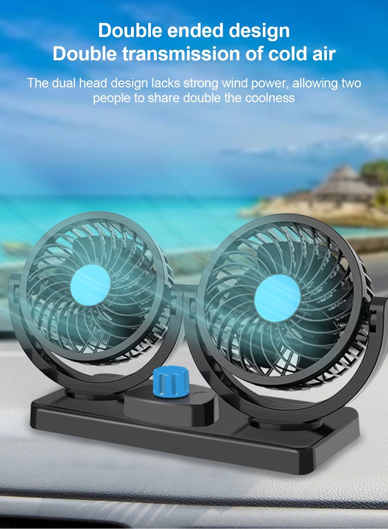 Sharpdo Portable Electric Car Fans 360 Degree Rotatable 2 Speed Five Blade 12V Cooling Air Fan for SUV, RV, Vehicles - Image 2