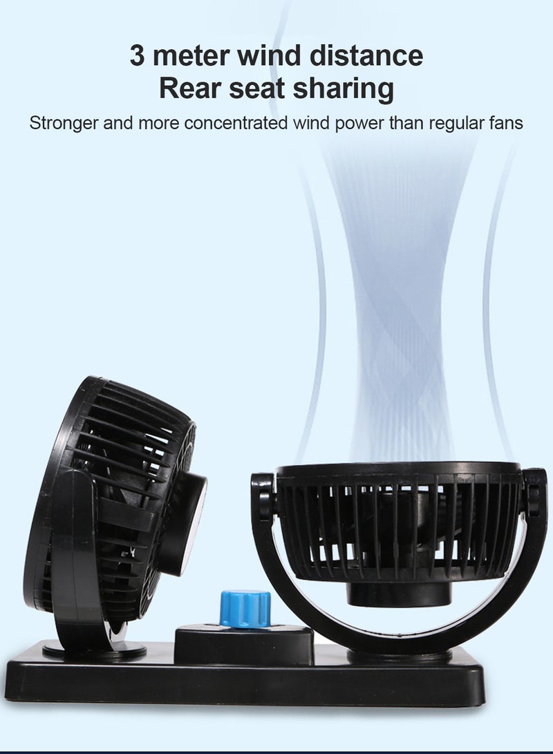 Sharpdo Portable Electric Car Fans 360 Degree Rotatable 2 Speed Five Blade 12V Cooling Air Fan for SUV, RV, Vehicles - Image 4