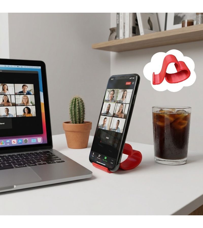 Decorative Heart Shaped Phone Holder Black PETG 3D Print Home Party - Image 5