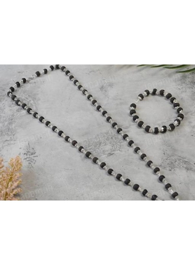 قلادة كارونجالي (خشب الأبنوس الأسود) مصنوعة يدوياً مع سوار، معتمدة من المختبر - Image 3