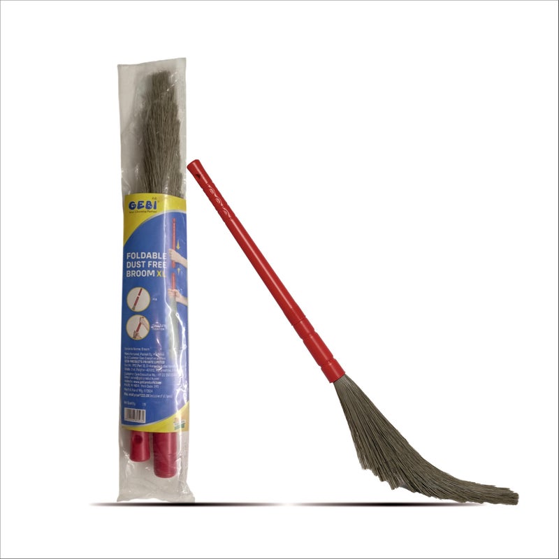 GEBI's Foldable Broom: The Ultimate Dust-Free Cleaning Tool (red) - 1pc - Image 4
