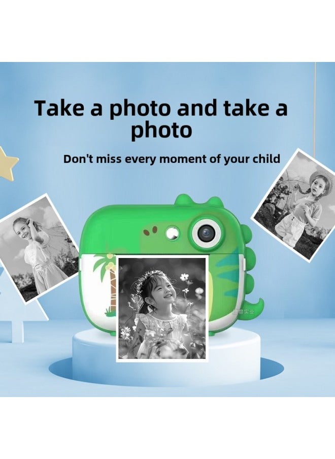 Generic Children's Print Camera HD 2.4 "Display Dual Lens Digital Camera-Color:Pink Dinosaur  - Image 5