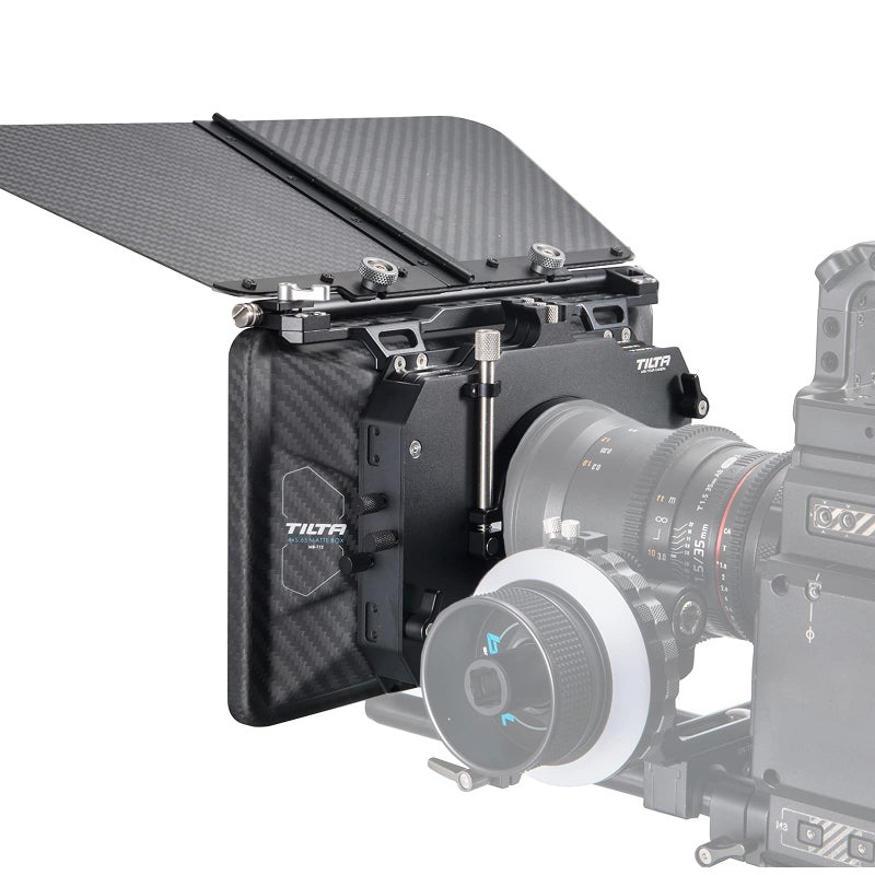 Tilta Tilta Matte Box for Studio Cinima Cameras, 3 Pcs 4x5.65" Filter Frame with 5 Lens Adapter Rings (134/114/110/95/80mm) Carbon Fiber Top flag 5 Pcs Front Matte 15mm Rod Adapter MB-T12  - Image 1