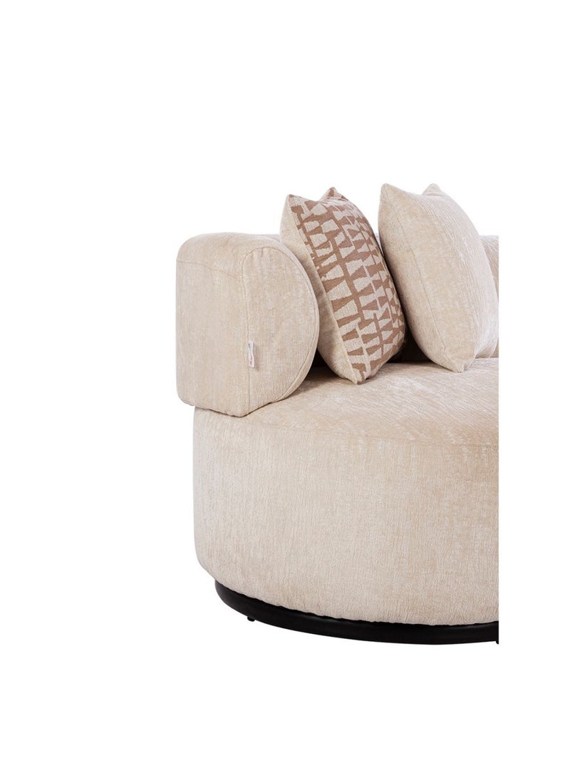 DANUBE HOME Leeds 3 Seater Fabric Sofa 3 Seater Sofa | Modern Design Three Seat Sofas | Comfortable Living Room Furniture L242xW86xH73.5cm - Light Ivory  - Image 4