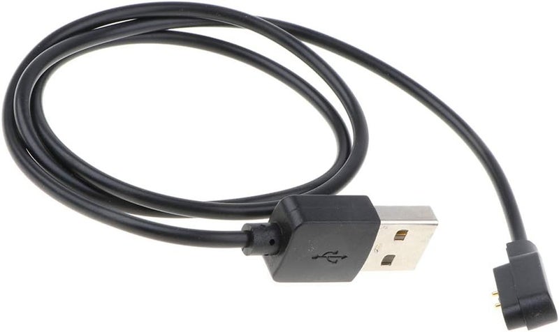 klarako Charging USB Cable for Smart Watch 2 pin Magnetic Suction Charger Cable (Black) - Image 1