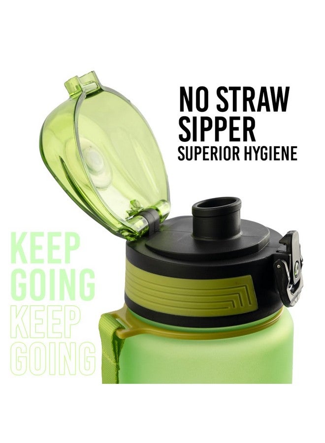 XRT65 Sipper Watter Bottle 1 Ltr, Unbreakable, Leakproof Sipper Water Bottle for Adults, Motivational water bottle for Gym office home, BPA-Free Non-toxic,with Cleaning Brush & Strap (Green + Blue) - Image 5