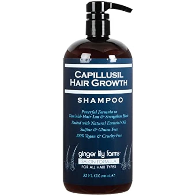 ginger lily farms SALON FORMULA CAPILLUSIL HAIR GROWTH SHAMPOO FOR ALL HAIR TYPES, 100% VEGAN & CRUELTY-FREE, 32 FL OZ - Image 1