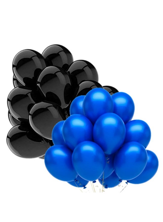 DUL DUL Black / Dark Blue Color Metallic latex balloons for birthday/Party decoration 30 Pcs -Combo metallic balloons pack of 15 pcs Dark Blue - 15 pcs Black Color Balloons /Baby ShowerTheme party,Combo of (DARK BLUE+BLACK, 30)
