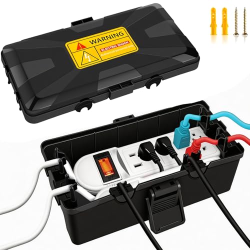 FZDSY Outdoor Electrical Box 103 x 59 x 37 inIP54 Waterproof Extension Cord Connection Box with 6 Cable Entry PortsWeatherproof Outlet Cover for Power StripHoliday LightsPlug Extension Cables - Image 1