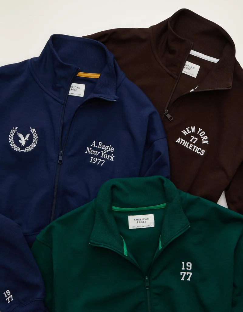 American Eagle  AE Graphic Full-Zip Track Jacket  | Best Price UAE