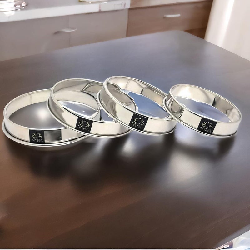 NYRA NYRA StainlessSteel Matka RingMatka StandPot standPot Rings Multipurpose Stand for Kitchen Steaming Tray Stand Steamer Rack Stand Also Used for Barbeque Set of 4  - Image 2