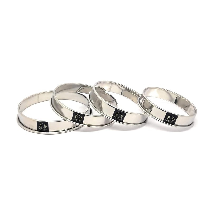 NYRA NYRA StainlessSteel Matka RingMatka StandPot standPot Rings Multipurpose Stand for Kitchen Steaming Tray Stand Steamer Rack Stand Also Used for Barbeque Set of 4  - Image 1