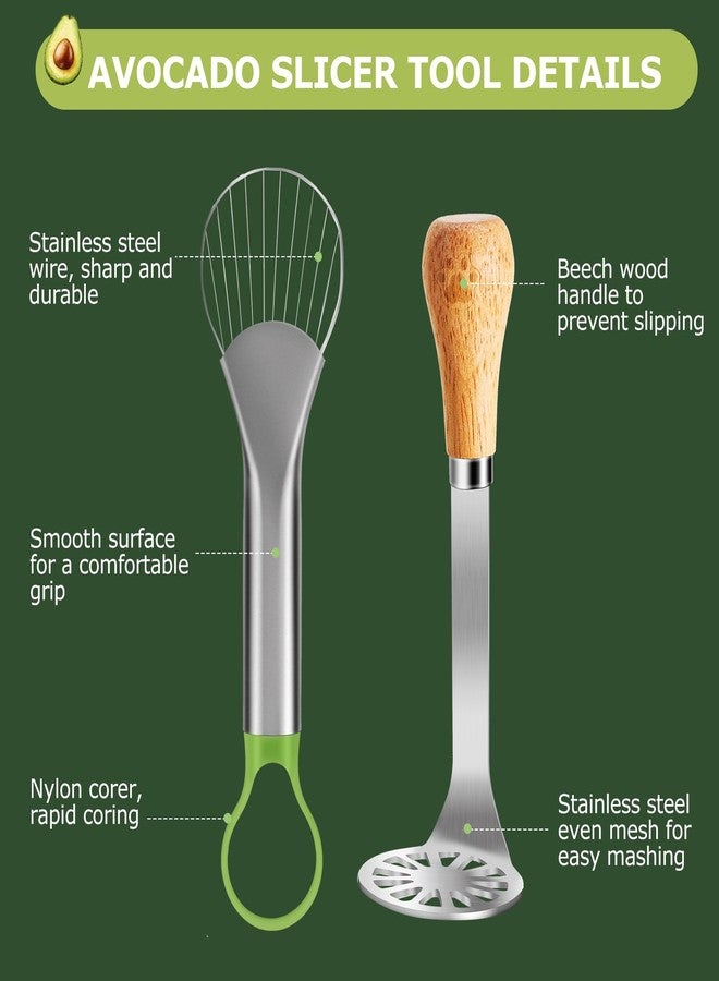 OERPHO Avocado Slicer Tool 3 in 1, Stainless Steel Avocado Cutter Tool Set, Avocado Masher & Avocado Peeler Tools, Multi-Function Avocado Smasher Tools for Slicing, Scooping and Pit Removal - Image 3