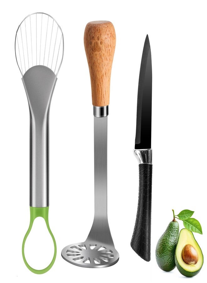 OERPHO Avocado Slicer Tool 3 in 1, Stainless Steel Avocado Cutter Tool Set, Avocado Masher & Avocado Peeler Tools, Multi-Function Avocado Smasher Tools for Slicing, Scooping and Pit Removal - Image 1